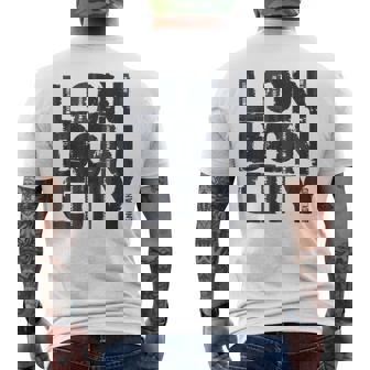 I Love London、クールでレトロなロンドンのファッショングラフィックデザイン。 メンズTシャツ バックプリント - Kawaiitshirt