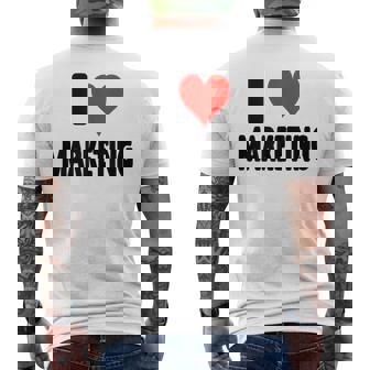 I Love Marketing Heart Ads Ad Agency Advertising Tank Top Men's Back Print T-Shirt | Mazezy