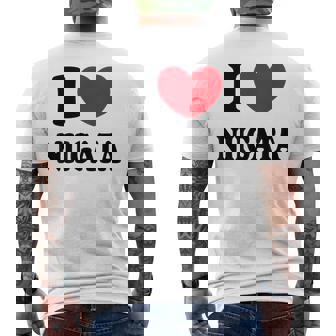 I Love Niigata 新潟大好き メンズTシャツ バックプリント - Kawaiitshirt