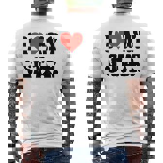 I Love My Sitar Heart Cute Marching Band Men's Back Print T-Shirt | Mazezy