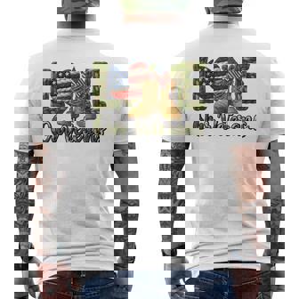 Love Our Veterans Flag Patriotic Military Family Support Men's Back Print T-Shirt | Mazezy