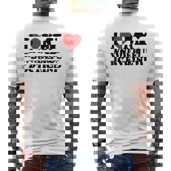 I Love My Wonderful Boyfriend I Heart My Bfalentines Day T-shirt da uomo con stampa posteriore - Novitaregali