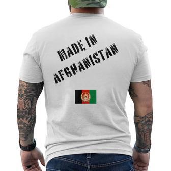 Made In Afghanistan With Flag Men's Back Print T-Shirt | Mazezy