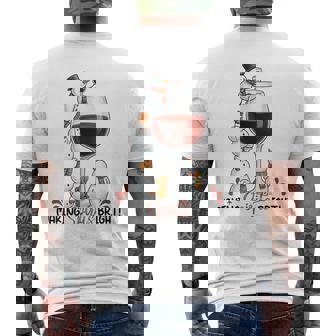 Making Spirits Bright Wine Christmas Snowman Drinking Men's Back Print T-Shirt | Mazezy