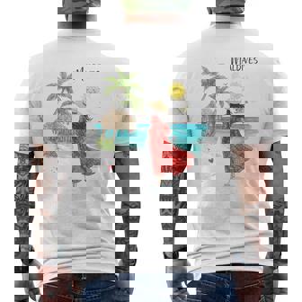 Maldives Beach Vacation Tropical Paradise Summer Men's Back Print T-Shirt | Mazezy