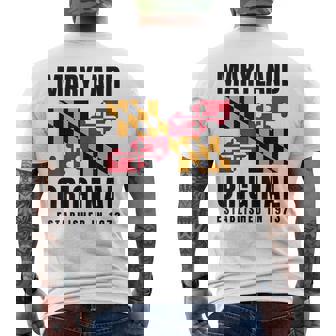 Maryland Original 1973 Md State Flag Men's Back Print T-Shirt | Mazezy