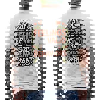 Mental Health Awareness All Feelings Are Valid Be Kind Men's Back Print T-Shirt | Mazezy