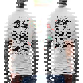 Merry Catmas Cat Christmas Kitten Cats Santa Hat Xmas Men's T-shirt Back Print - Monsterry