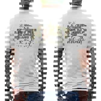 Merry And Christmas Bright Camouflage Reindeer Xmas Pajamas Men's T-shirt Back Print - Thegiftio