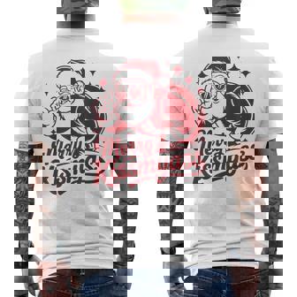 Merry KissMyAss Christmas Santa Claus Men's Back Print T-Shirt - Monsterry