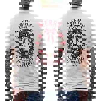 Merry And Morbid Christmas Cute Cats Goth Creepy Xmas Men's Back Print T-Shirt | Mazezy