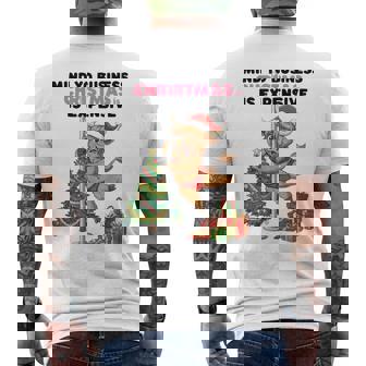 Mind Yo Business Christmas Is Expensive Cow Men's Back Print T-Shirt | Mazezy