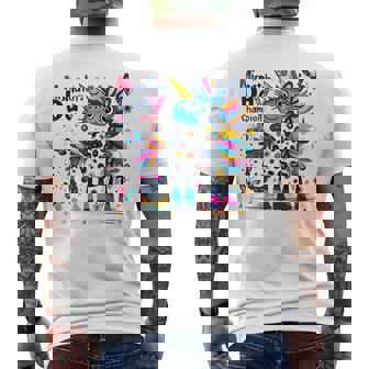 Mismatch Day Champion Colorful Unicorn Men's T-shirt Back Print - Thegiftio