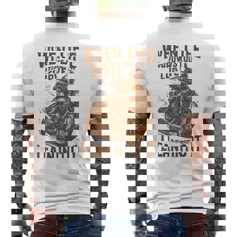 Motorcycle Dirt Bike Biker When Life Throws You A Curve Men's Back Print T-Shirt | Mazezy