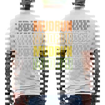 Mud Run 2025 Muddy Squad Mudding Quads 4 Wheeling Premium Men's Back Print T-Shirt | Mazezy