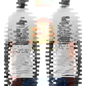 Mush Love Cute Mushroom Hippie Forest Nature Fungi Lovers Men's Back Print T-Shirt | Mazezy