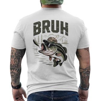 N Boys Camo Fishing Bass Fish Youth Bruh Fishing Men's T-shirt Back Print - Thegiftio UK
