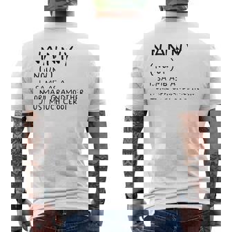 Nanny Grandma Definition Grandmother Men's Back Print T-Shirt | Mazezy