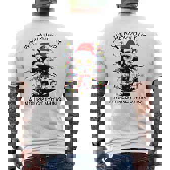 Naughty List Christmas Cat With Lights And Santa Hat Men's T-shirt Back Print | Mazezy