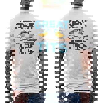 Nice Tits Bird Watching For Birder Birding Men's Back Print T-Shirt | Mazezy