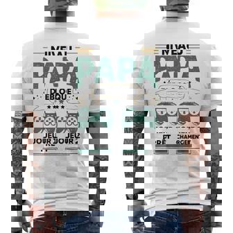 Niveau Papa Débloqué Pour 1Er Bébé Annonce Grossesse Geek T-shirt imprimé au dos - Cadeauxyz