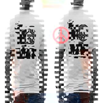 No War 反戦 平和の鳩 メンズTシャツ バックプリント - Kawaiitshirt