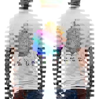 Nyc ニューヨークシティスカイライン 自由の女神 メンズTシャツ バックプリント - Kawaiitshirt