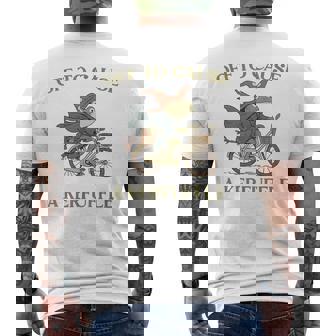 Off To Cause A Kerfuffle Frog Witch Bicycle Forest Ride Men's Back Print T-Shirt | Mazezy