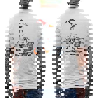 Off To Cause a Kerfuffle Silly Bird Witch Hat Shopping Cart Tank Top Men's Back Print T-Shirt | Mazezy