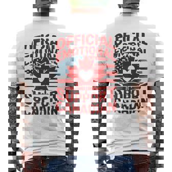 Official Emotional Support Canadian Fun American Flag Heart Men's Back Print T-Shirt | Mazezy