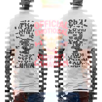 Official Emotional Support Canadian Hockey Player Coach Men's Back Print T-Shirt | Mazezy