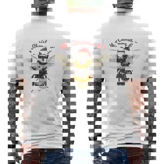 Oh Christmas 6-7 Bee Humor Festive Insect Quote Men's Back Print T-Shirt | Mazezy