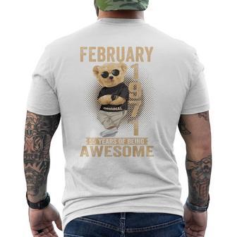 On Back 1971年2月 55歳の誕生日 55歳 テディベア メンズTシャツ バックプリント - Kawaiitshirt