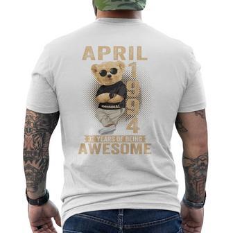 On Back 1994年4月 32歳の誕生日 32歳 テディベア メンズTシャツ バックプリント - Kawaiitshirt