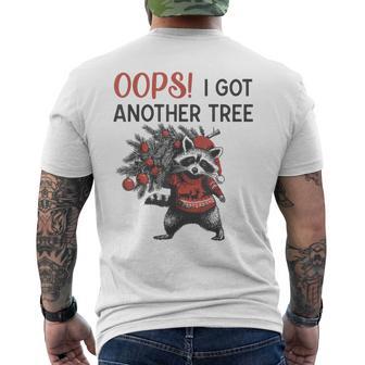 Oops I Got Another Tree Raccoon Christmas Quote Men's T-shirt Back Print - Thegiftio UK