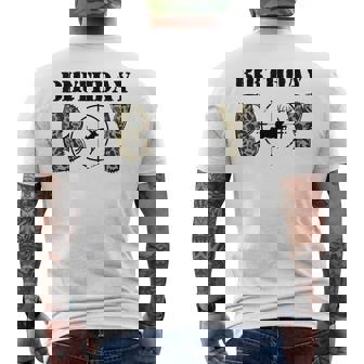 Orange Deer Hunting Birthday Camo Birthday Boy Party Men's T-shirt Back Print | Seseable FR