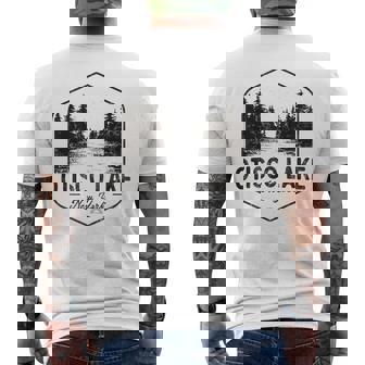 Otisco Lake New York Outdoors Vintage Men's Back Print T-Shirt | Mazezy