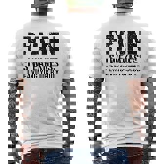 Pain Is Weakness Leaving Your Body Fitness Gym Workout Men's Back Print T-Shirt | Mazezy