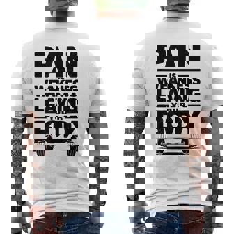 Pain Is Weakness Leaving Your Body Gym And Fitness Lover Men's Back Print T-Shirt | Mazezy