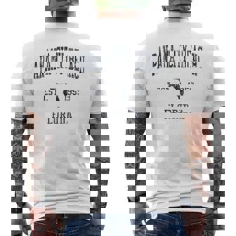 Panama City Beach FL JN1 Vintage Athletic Blue Tank Top Men's Back Print T-Shirt | Mazezy