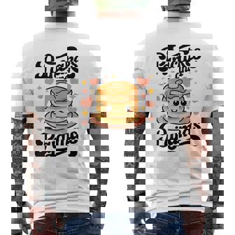 Pancakes And Pajamas Kawaii Pancake Breakfast Sleepover Men's T-shirt Back Print - Thegiftio