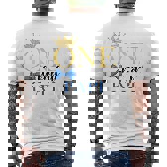 Papi Of Mr Onederful 1st Birthday One-Derful Matching Men's Back Print T-Shirt | Mazezy