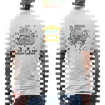 Peace Love Bus Driver School Bus Driver Kids Men's Back Print T-Shirt | Mazezy