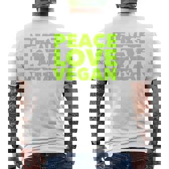 Peace Loveegan クール ベジタリアンとビーガン メンズTシャツ バックプリント - Kawaiitshirt
