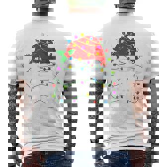 Pepe Claus Christmas Santa Hat Lights Pajama Xmas Men's Back Print T-Shirt | Mazezy