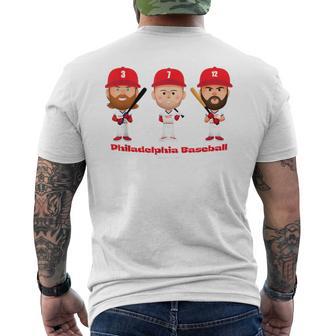 Philadelphia Baseball Players Body Trio Mlbpa Men's T-shirt Back Print - Thegiftio UK