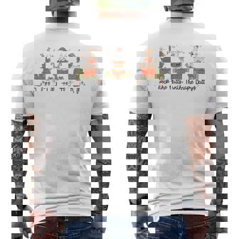 Physical Therapy Goose Xmas Pediatric Physical Therapist PT Men's Back Print T-Shirt | Mazezy