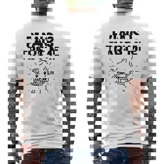 Piano Music Pianist Technician Humor Musician Player Men's Back Print T-Shirt | Mazezy