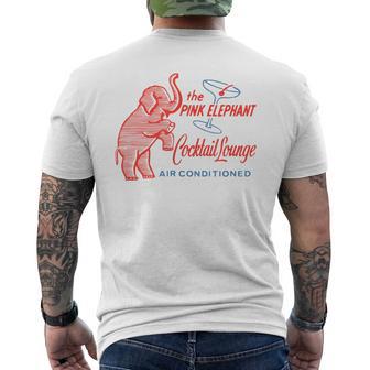 Pink Elephant Vintage Cocktail Lounge 1950S Retro Graphic Men's T-shirt Back Print - Thegiftio UK