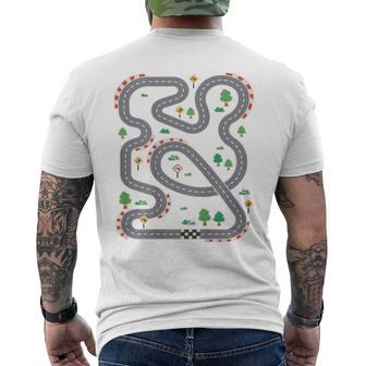 Pista Di Corsa Giocattolo Auto Massaggio Posteriore Auto Pista Da Corsa T-shirt da uomo con stampa posteriore - Novitaregali